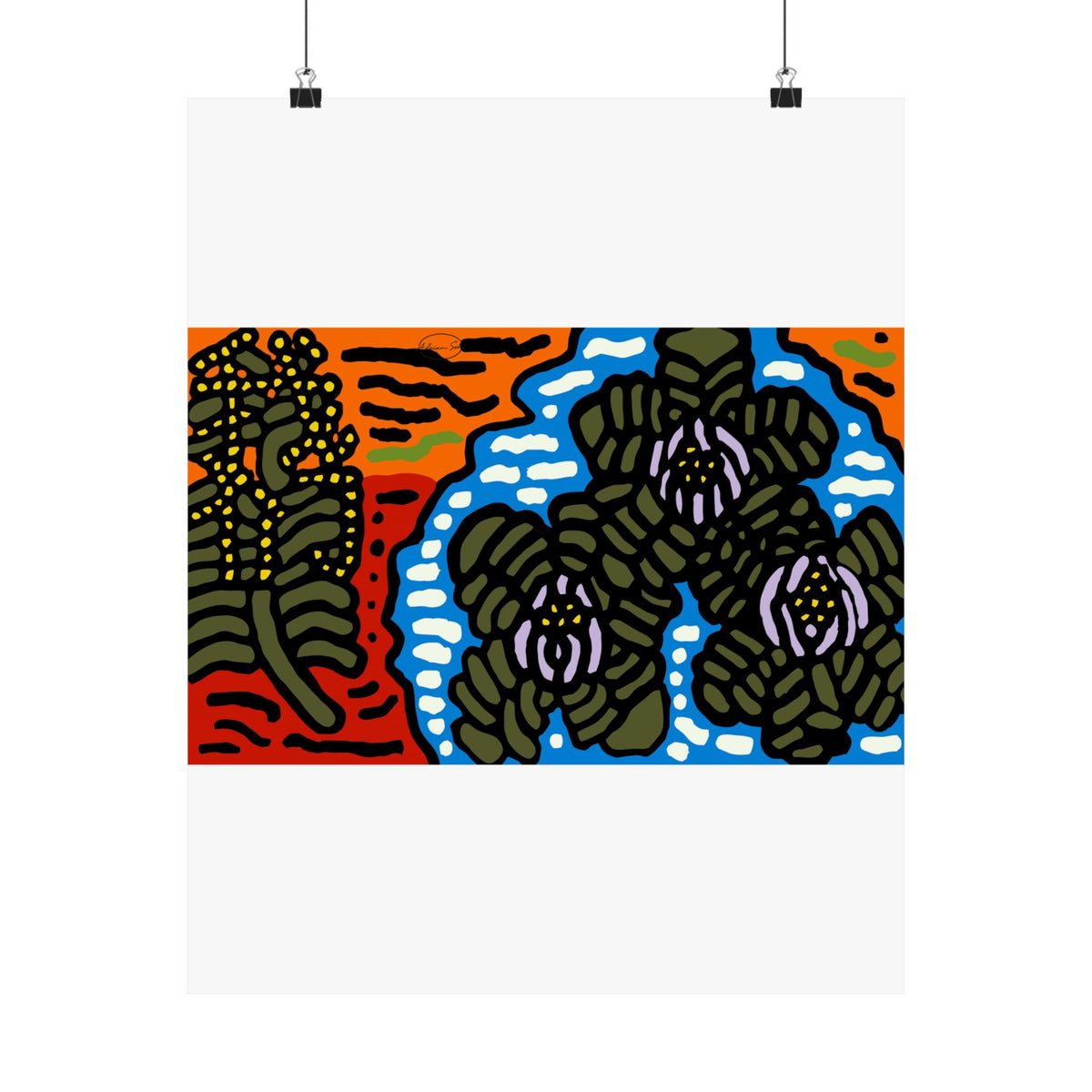 The Sri Lankan water lilies meets the Australian wattle Matte Poster Vertical (Large)
