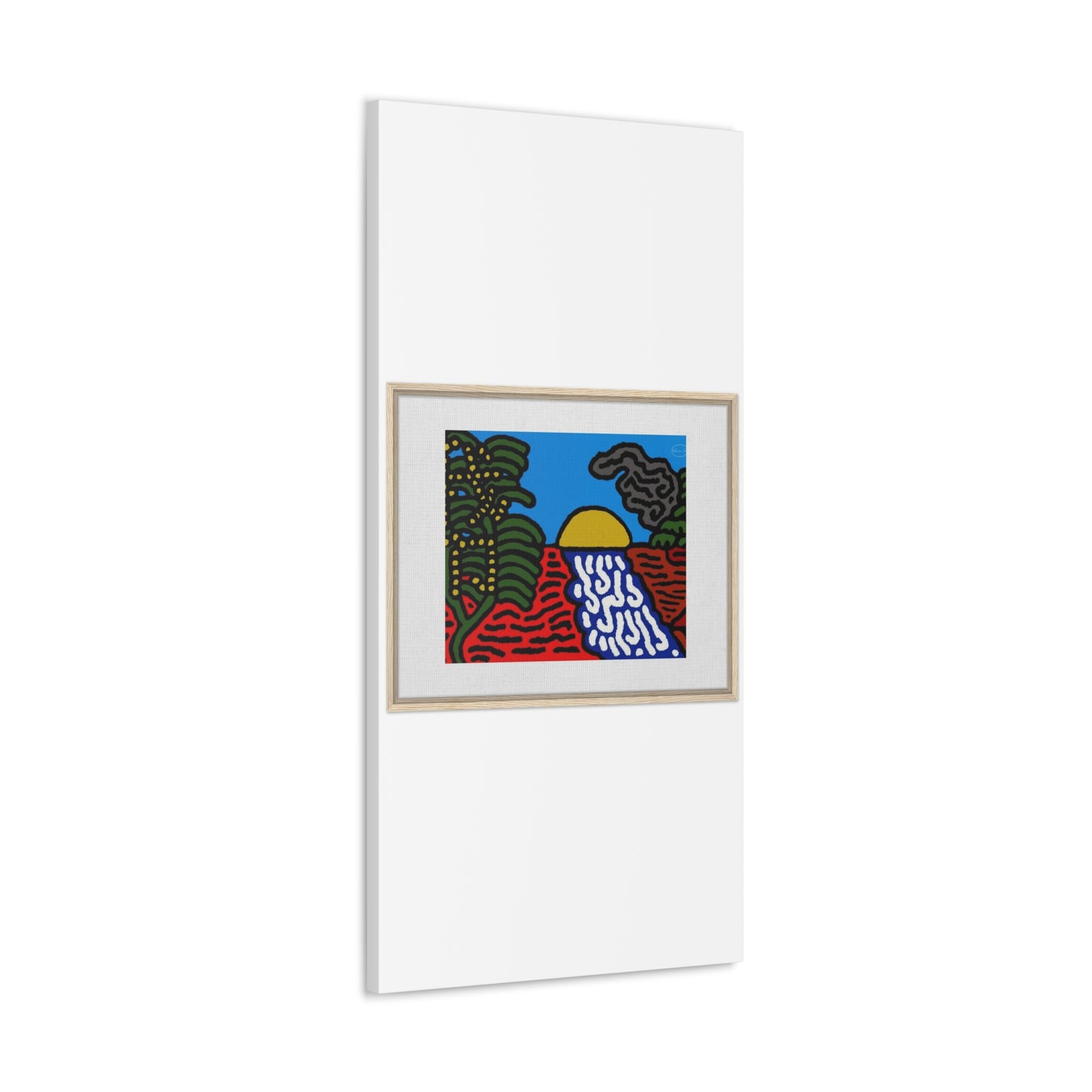The river that joins the Australian wattle and Lebanese cedar tree in friendship Canvas (Large)