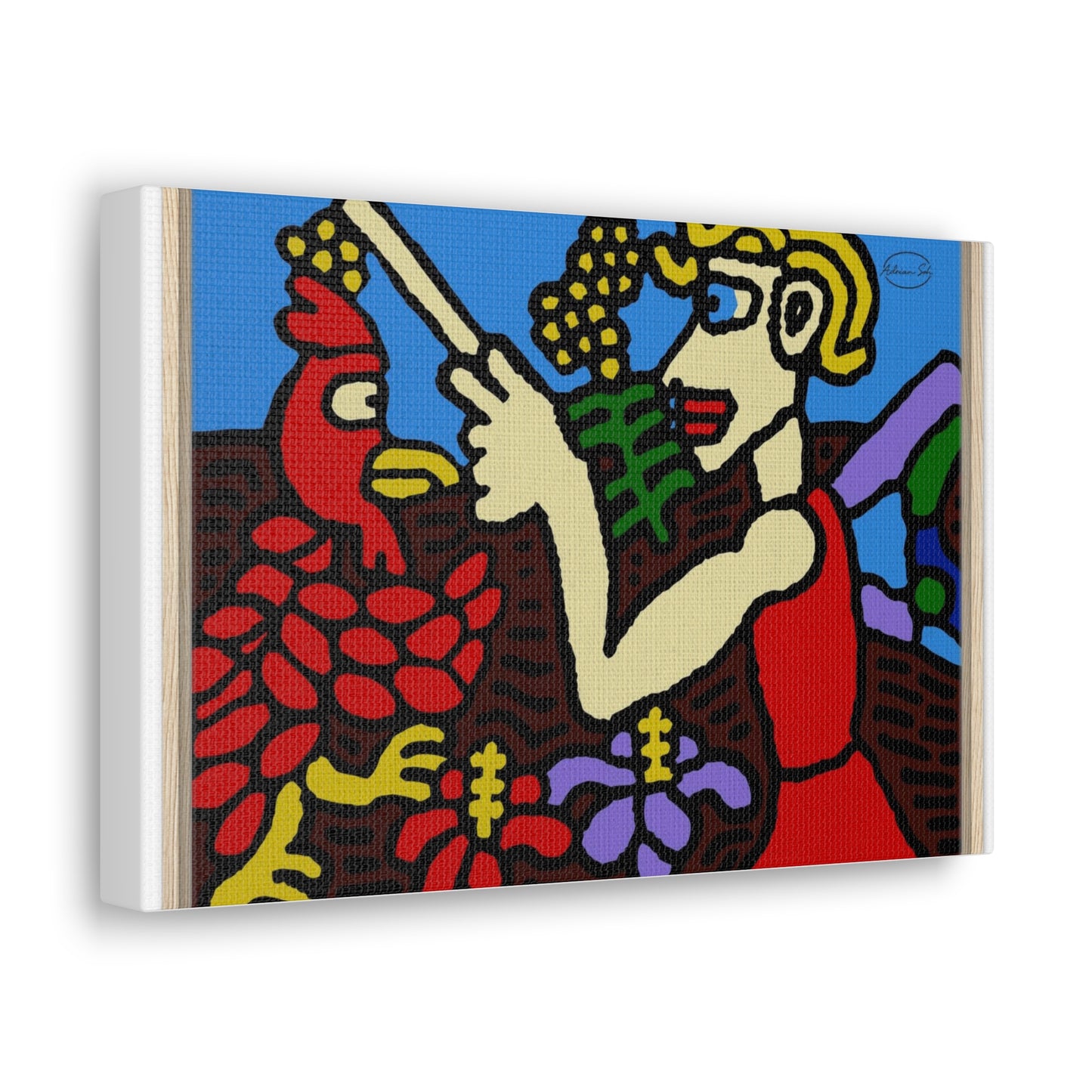 The hen gaining a blessing from a fairy Canvas (Small)