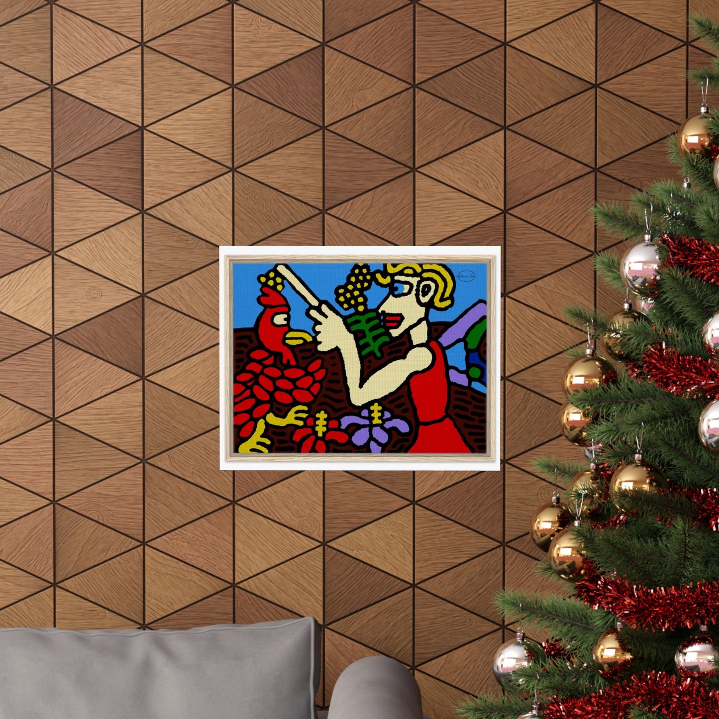 The hen gaining a blessing from a fairy Matte Poster Horizontal (Small)