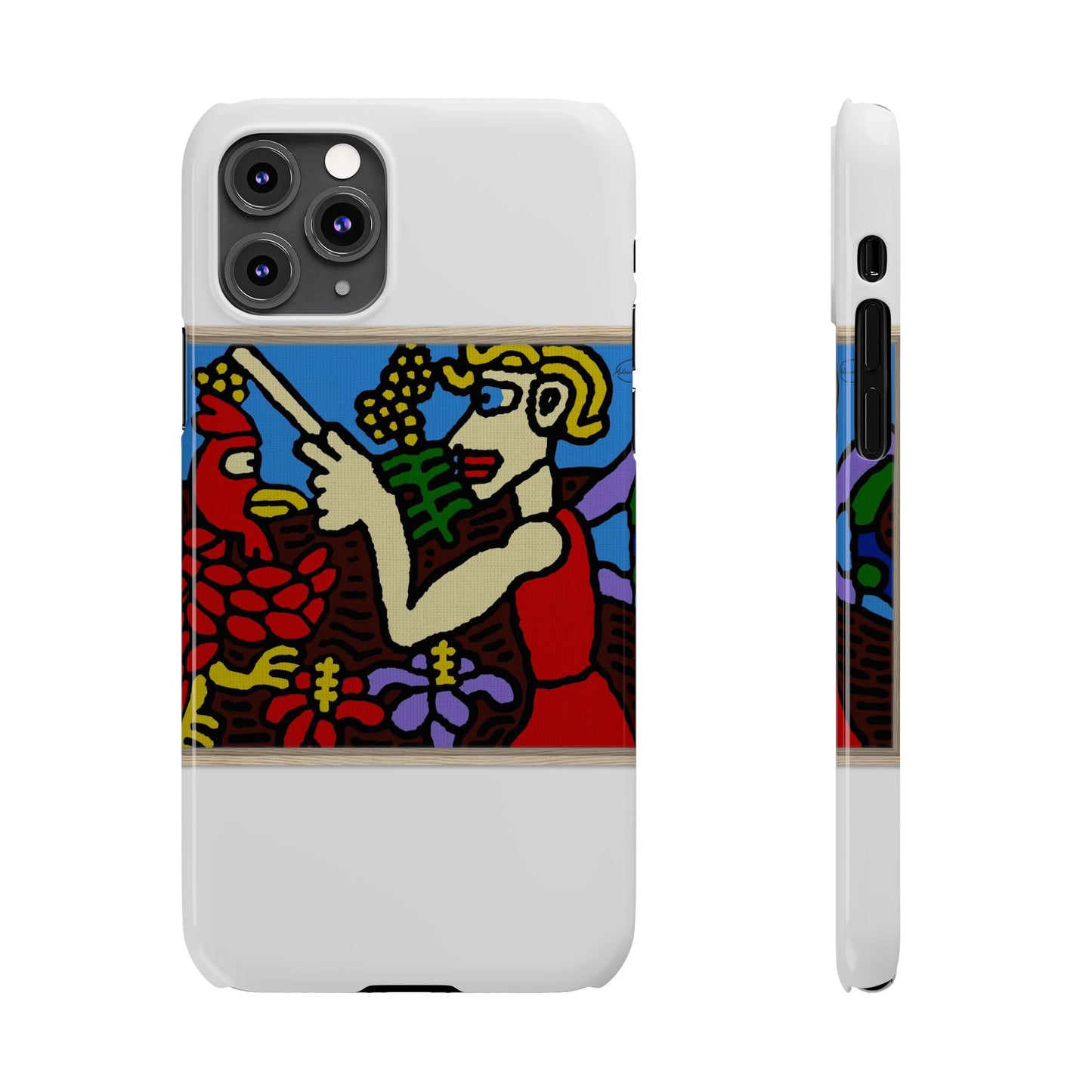 The hen gaining a blessing from a fairy Slim Phone Case