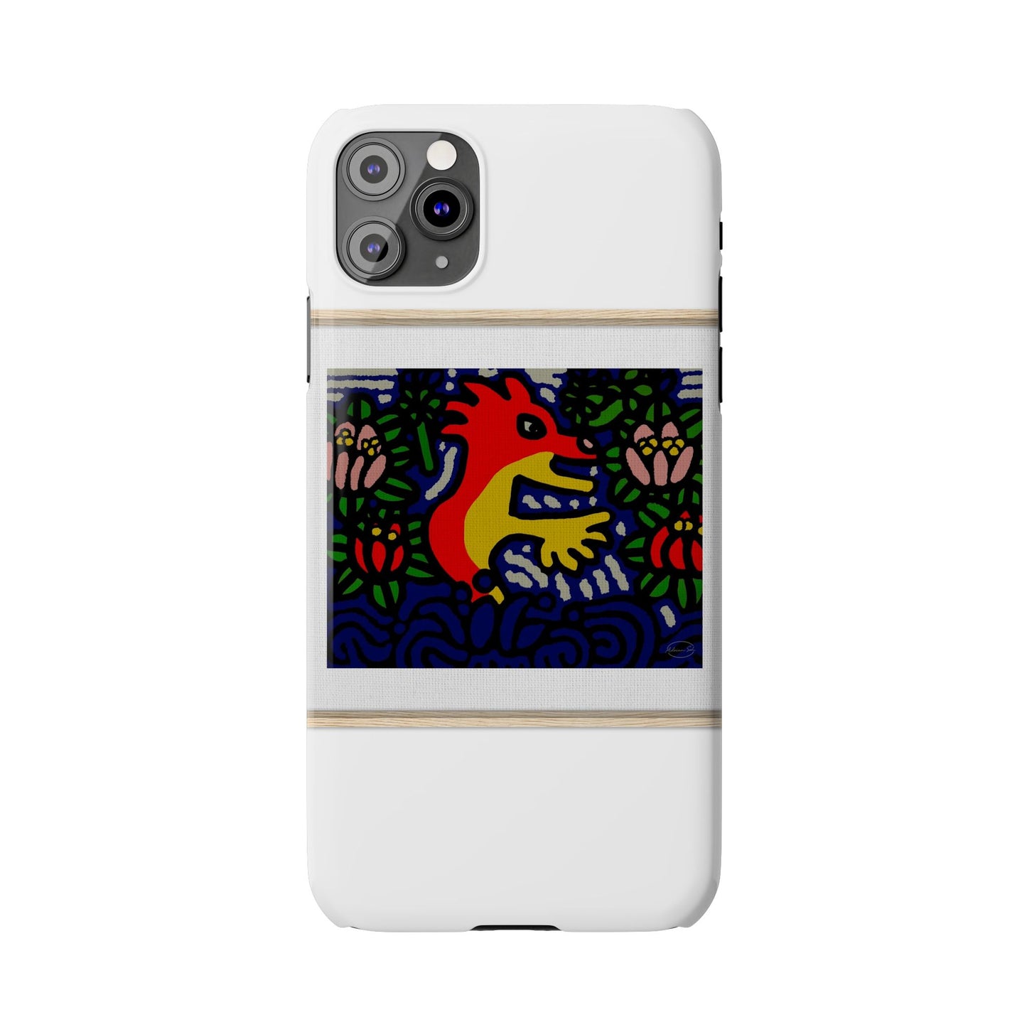 Breaking through the surface of a lotus pond Slim Phone Case