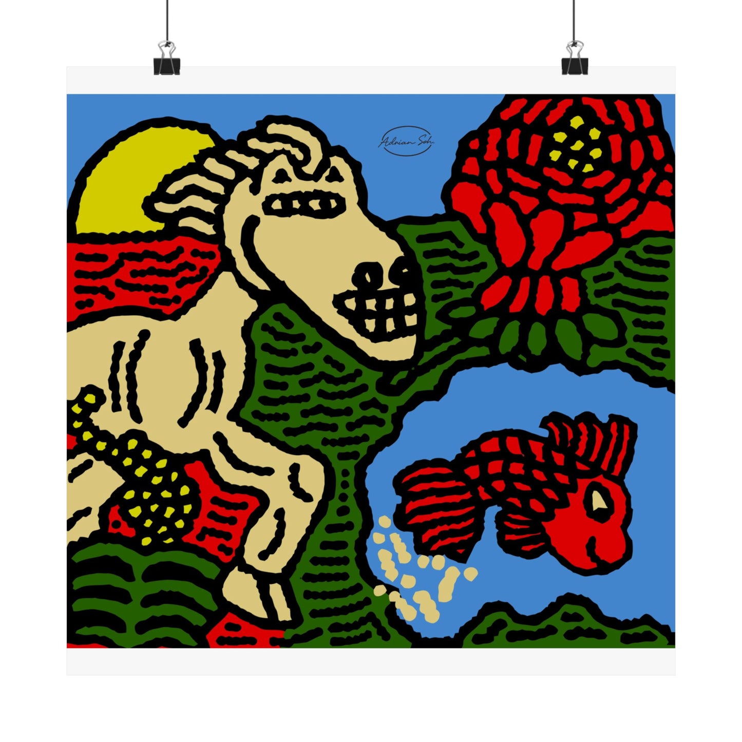 Galloping carefree through life Matte Poster Horizontal (Small)