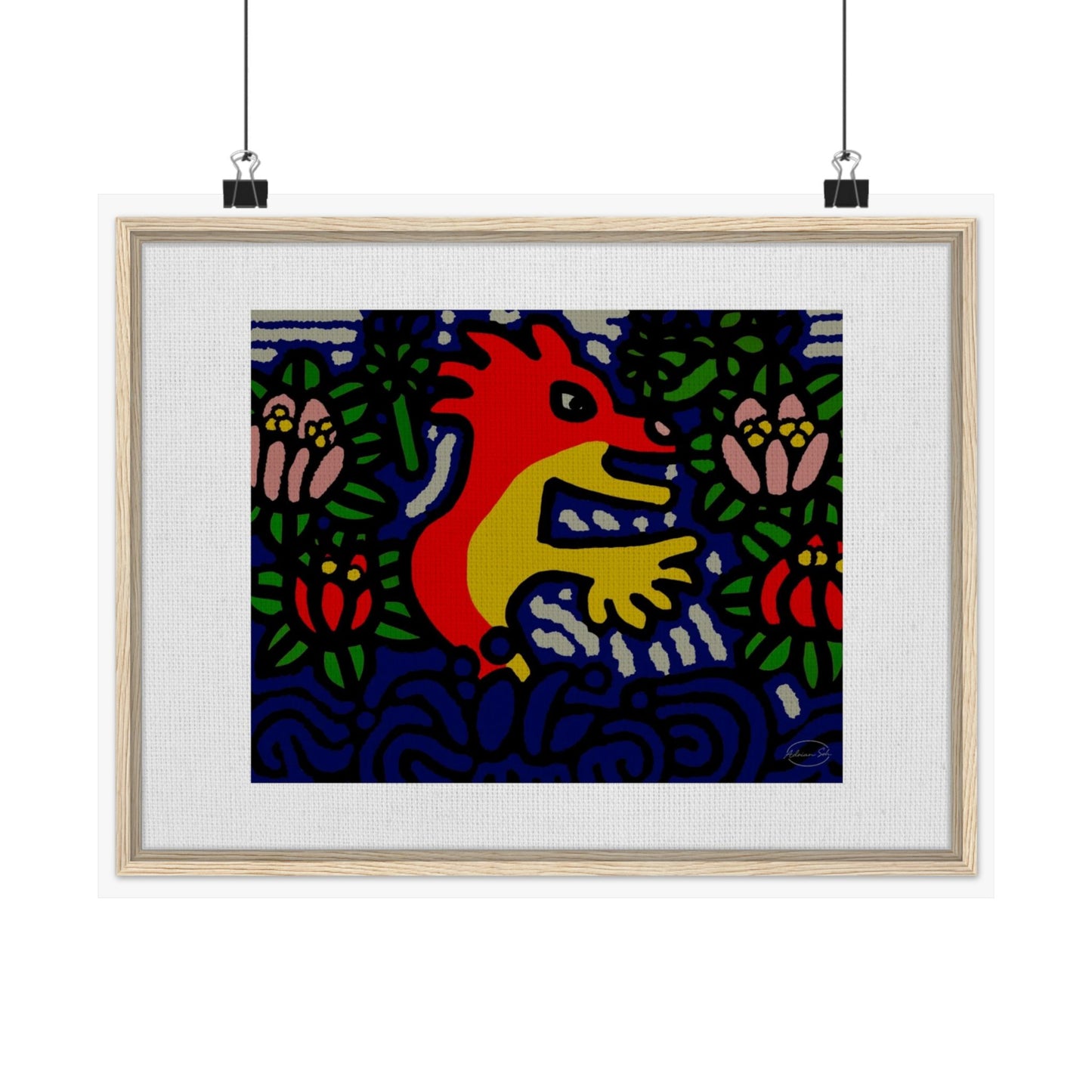 Breaking through the surface of a lotus pond Matte Poster Horizontal (Small)