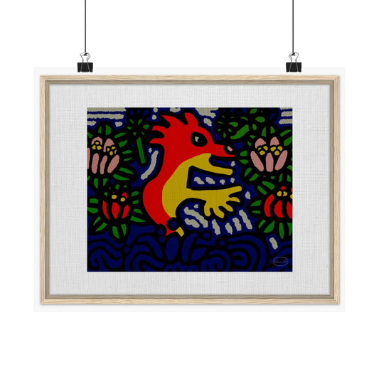 Breaking through the surface of a lotus pond Matte Poster Horizontal (Small)