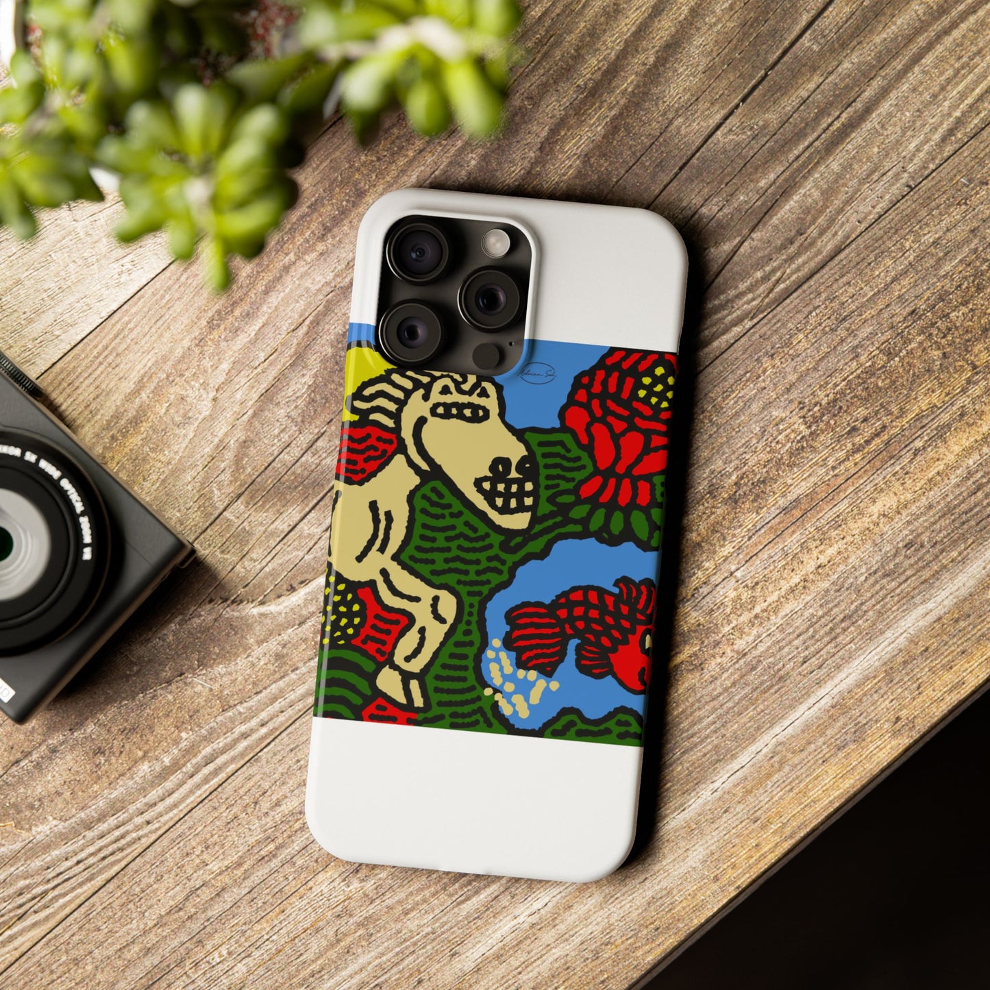 Galloping carefree through life Slim Phone Case