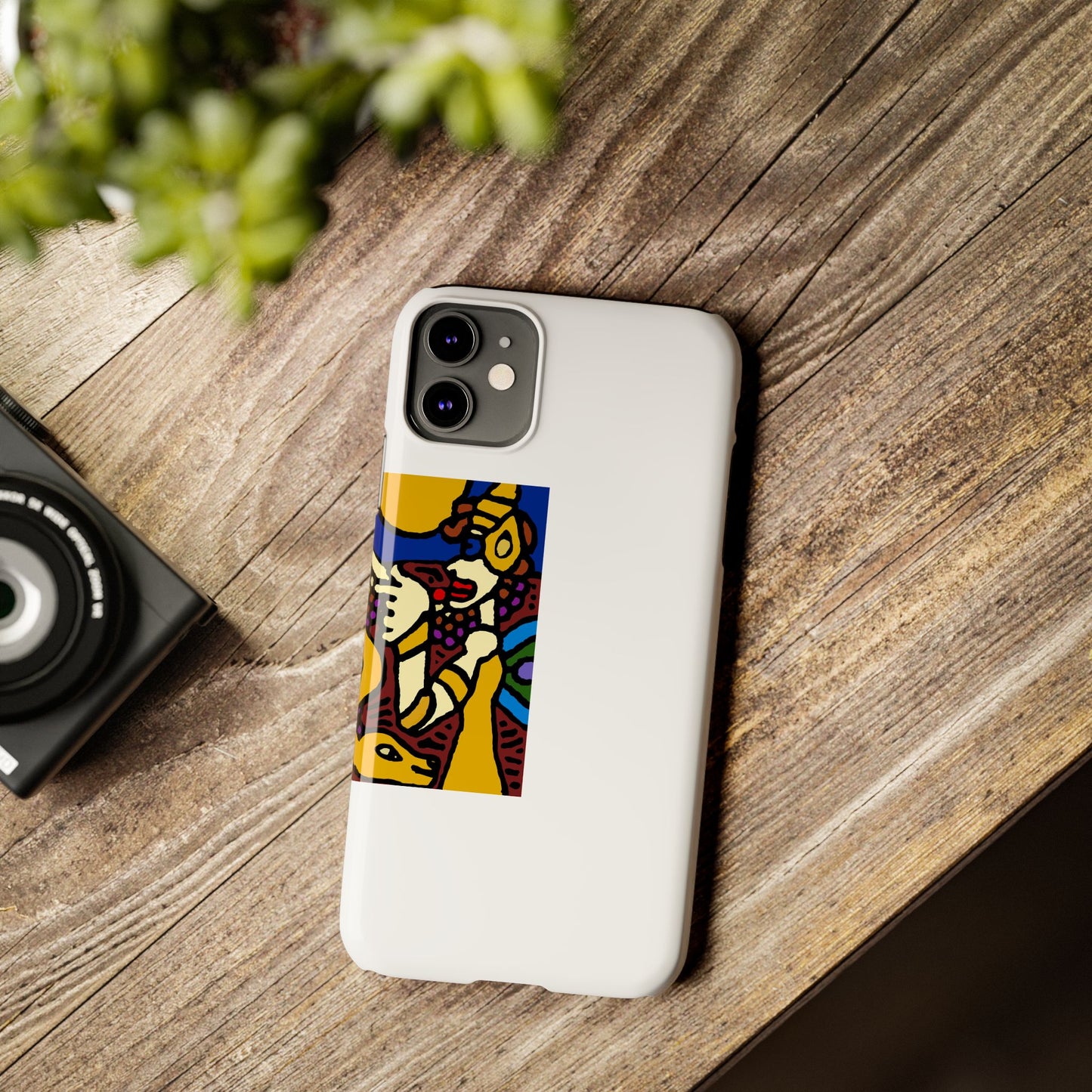 The golden snake being blessed by the fairy Slim Phone Case