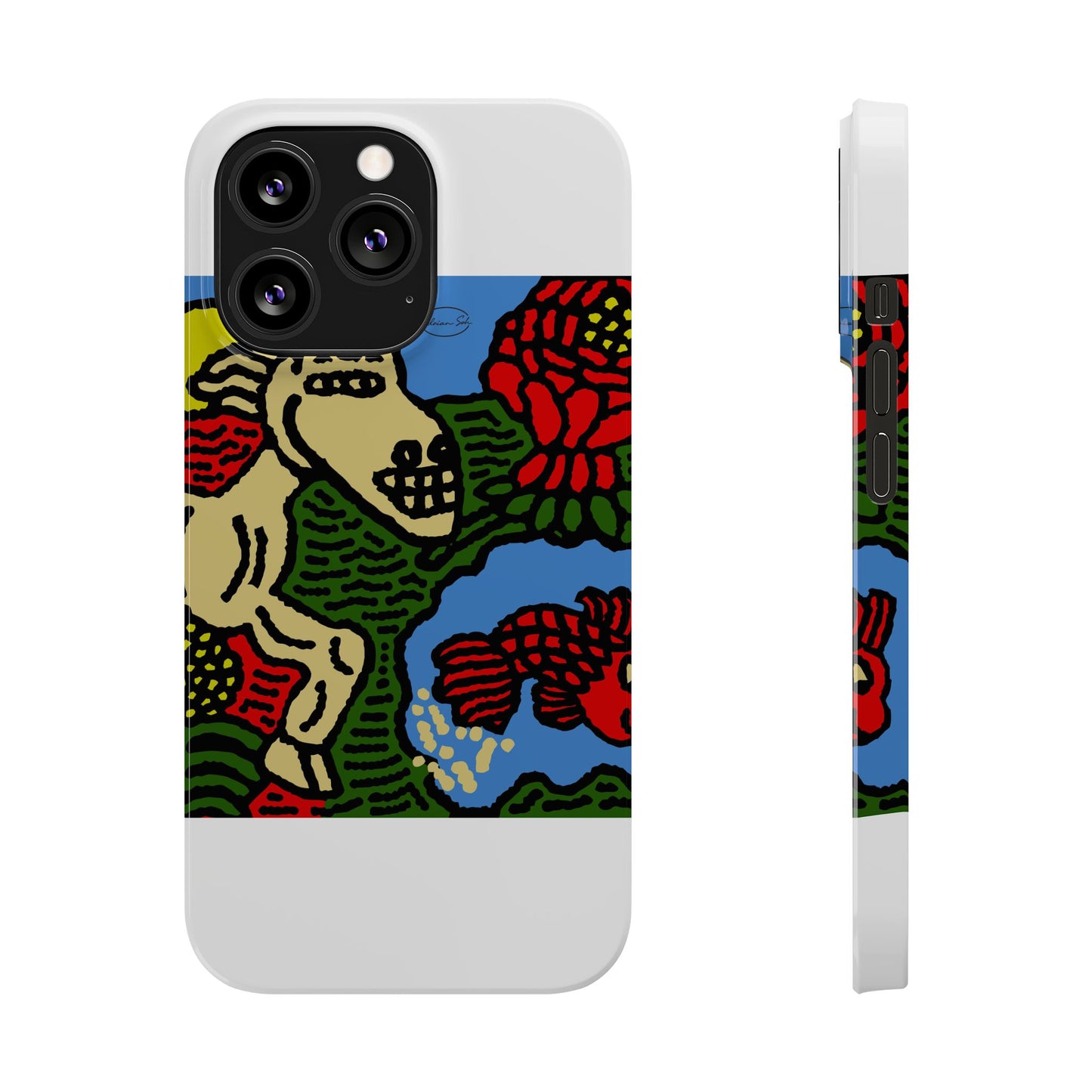 Galloping carefree through life Slim Phone Case