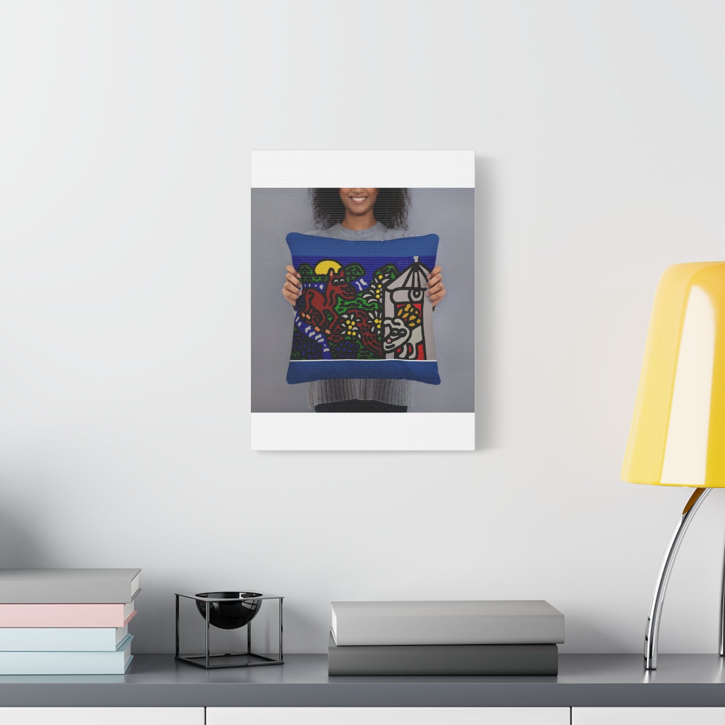 Bunny welcoming a friendly horse on his journey Canvas (Small)