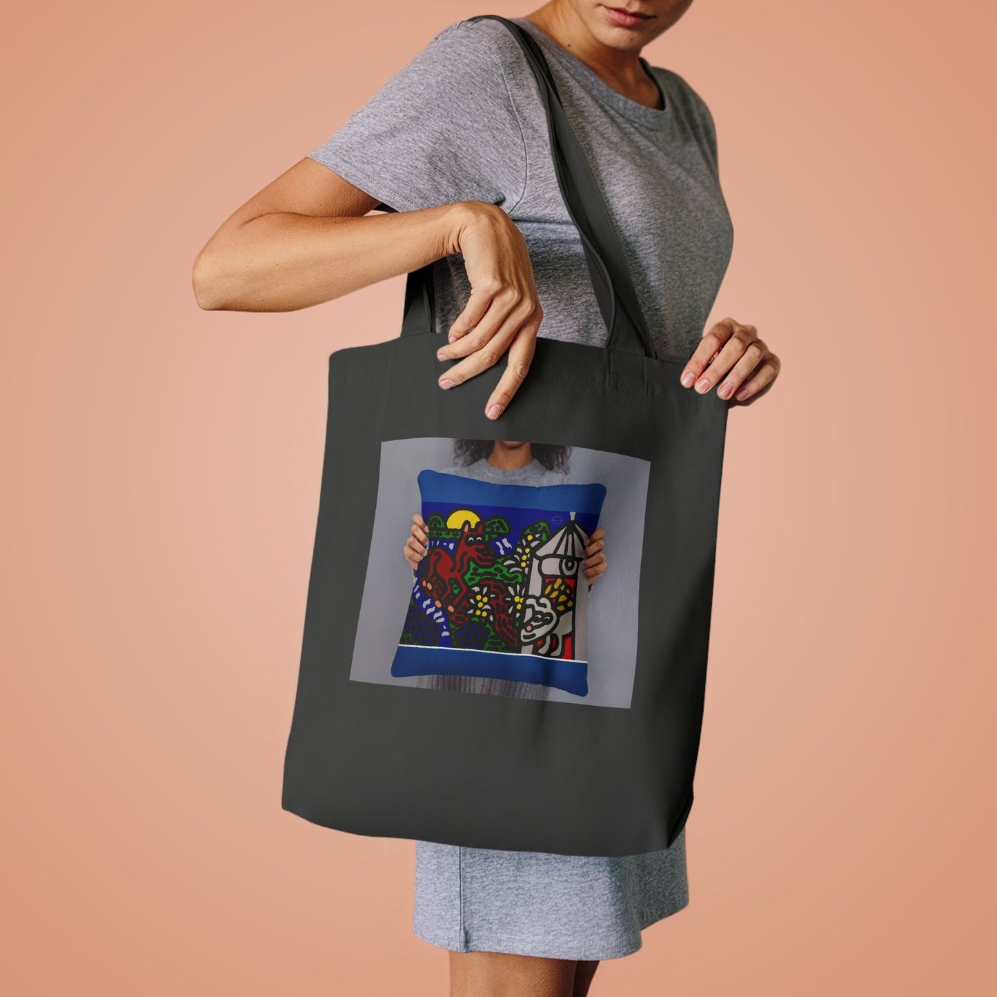 Bunny welcoming a friendly horse on his journey Classic Tote Bag