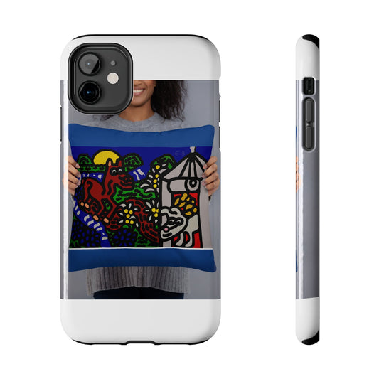 Bunny welcoming a friendly horse on his journey Tough Phone Case