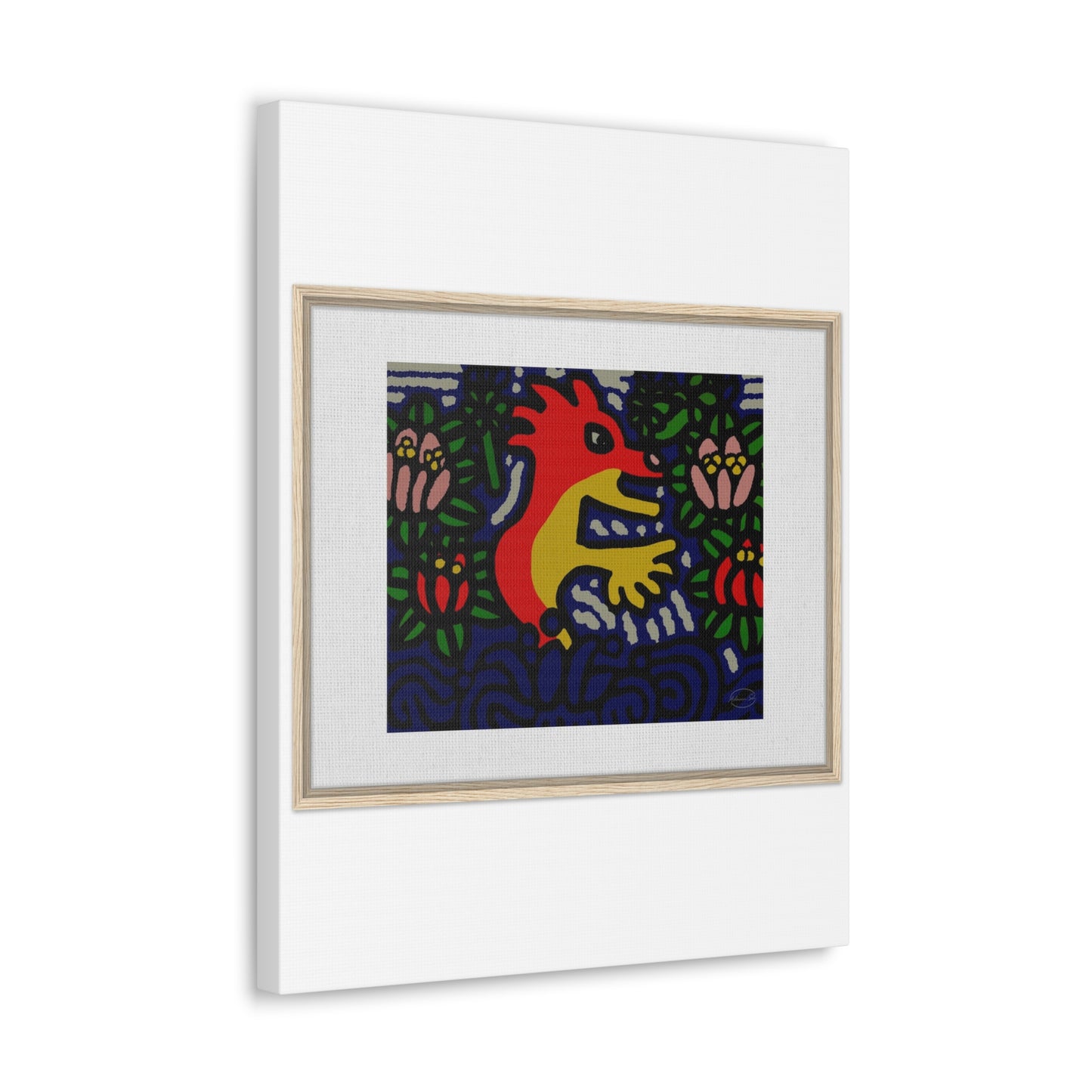 Breaking through the surface of a lotus pond Canvas (Large)