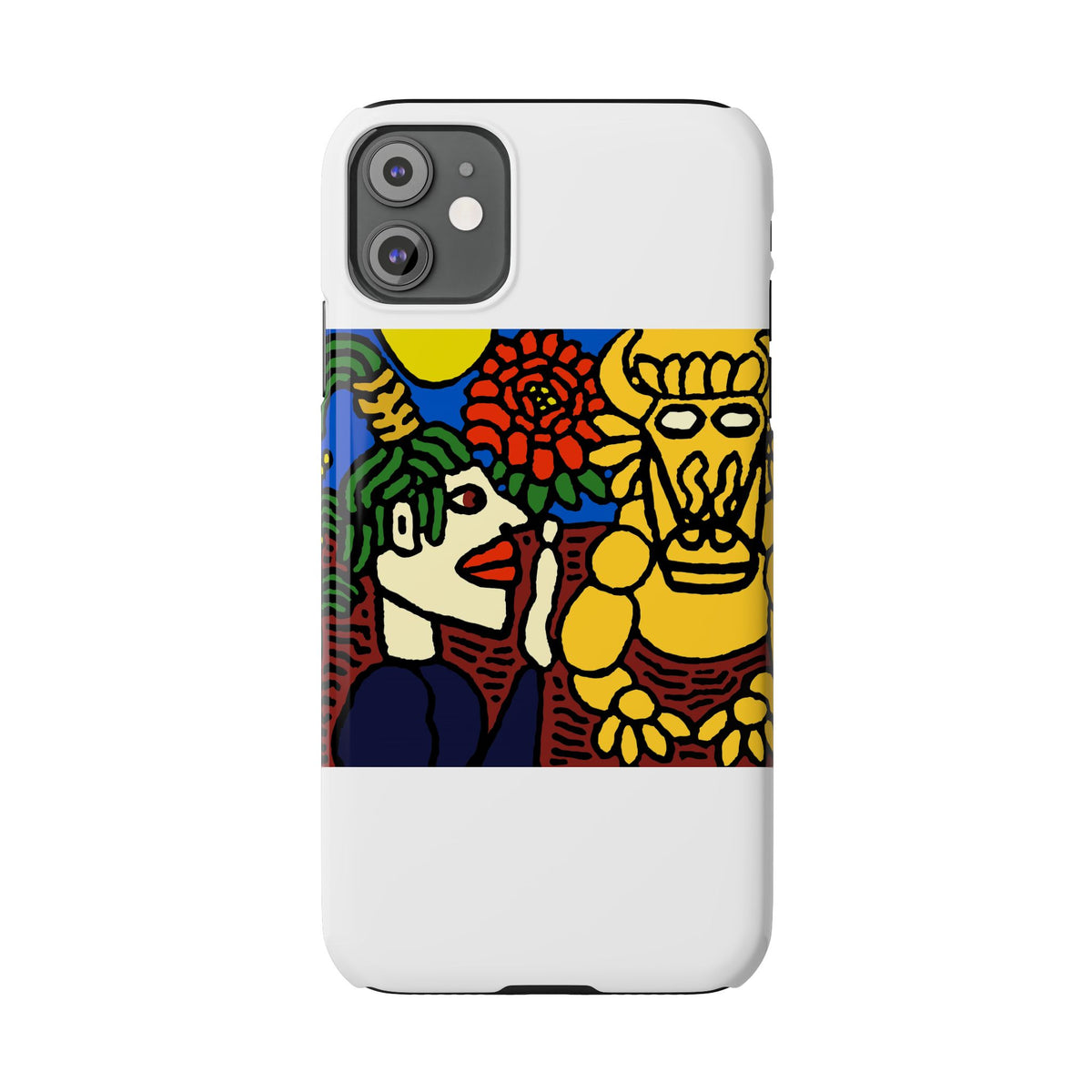 The warrior hailing the mighty golden dragon Slim Phone Case