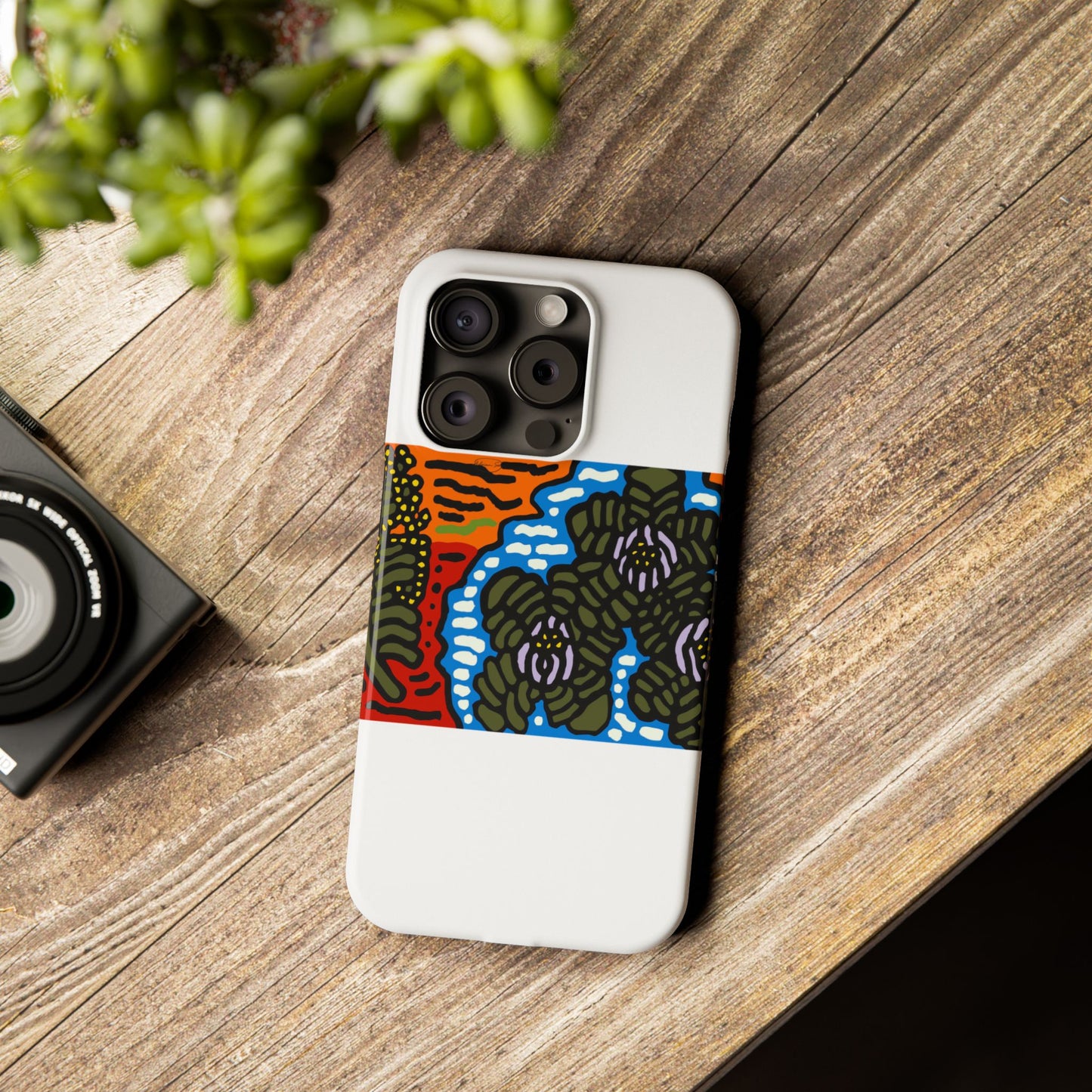 The Sri Lankan water lilies meets the Australian wattle Slim Phone Case