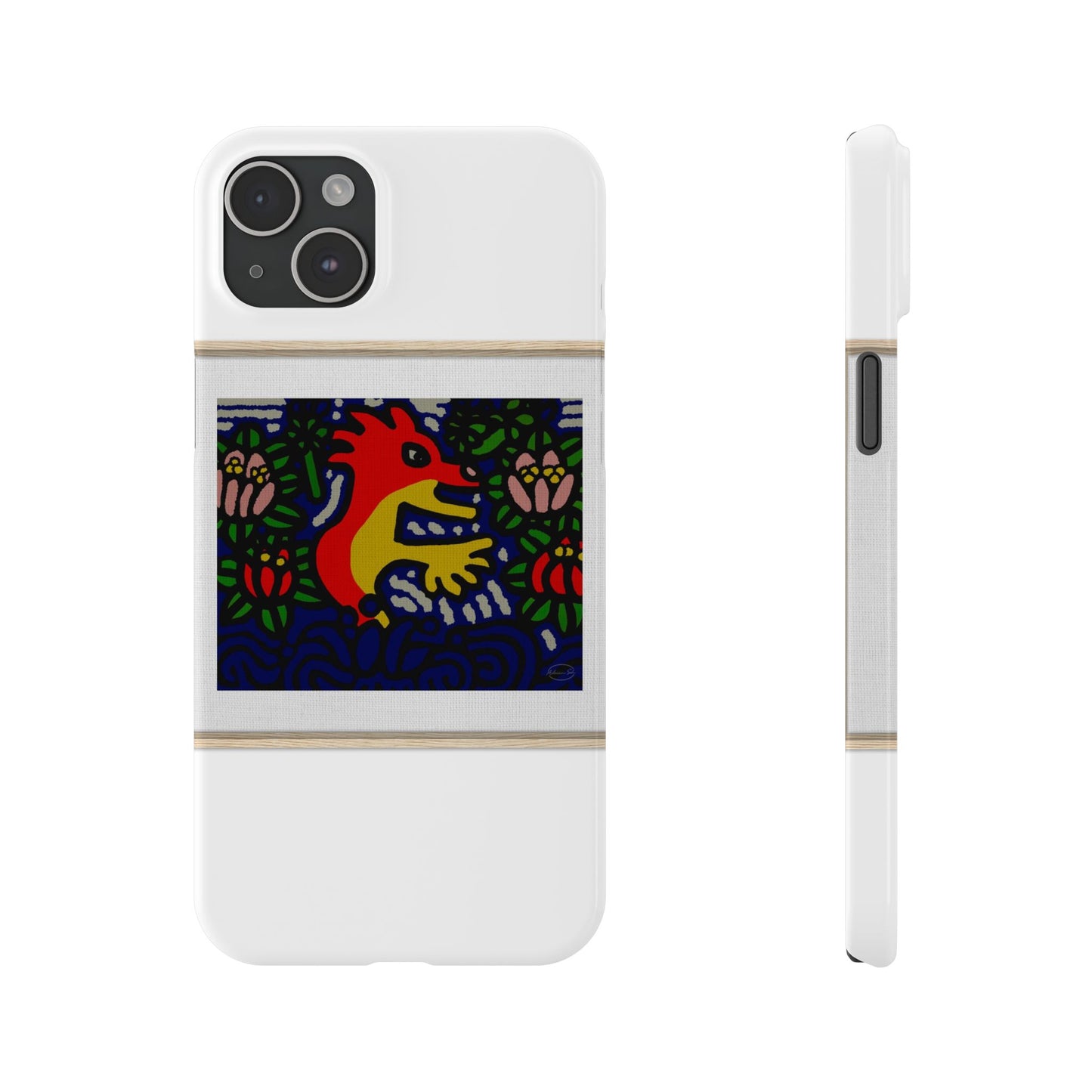 Breaking through the surface of a lotus pond Slim Phone Case