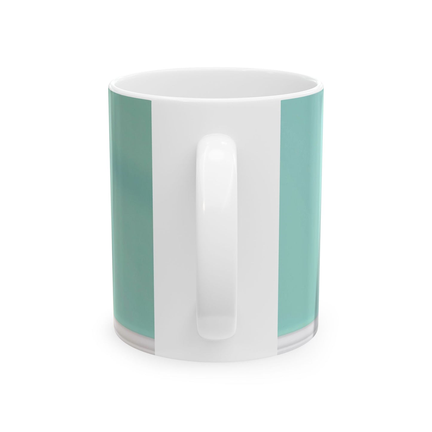 A field of tulips next to a wattle Ceramic Mug