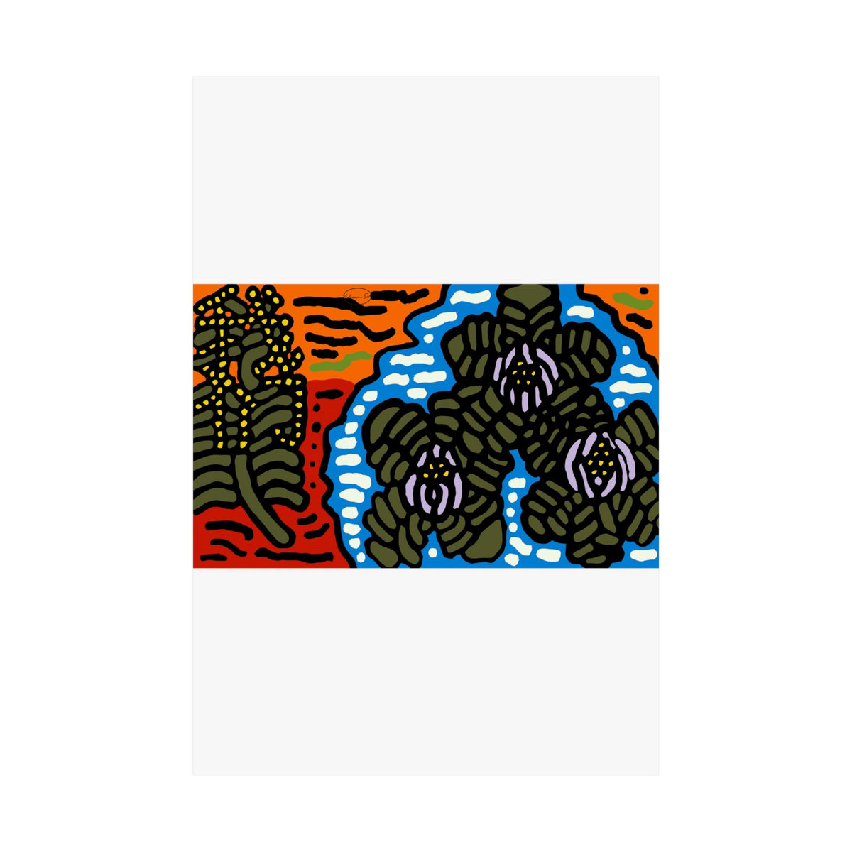 The Sri Lankan water lilies meets the Australian wattle Matte Poster Vertical (Large)