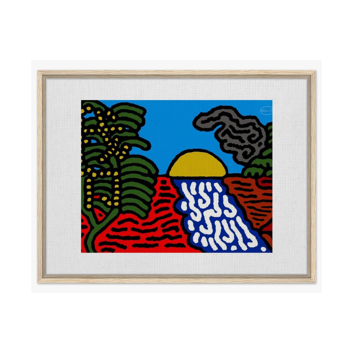 The river that joins the Australian wattle and Lebanese cedar tree in friendship Matte Poster Horizontal (Small)