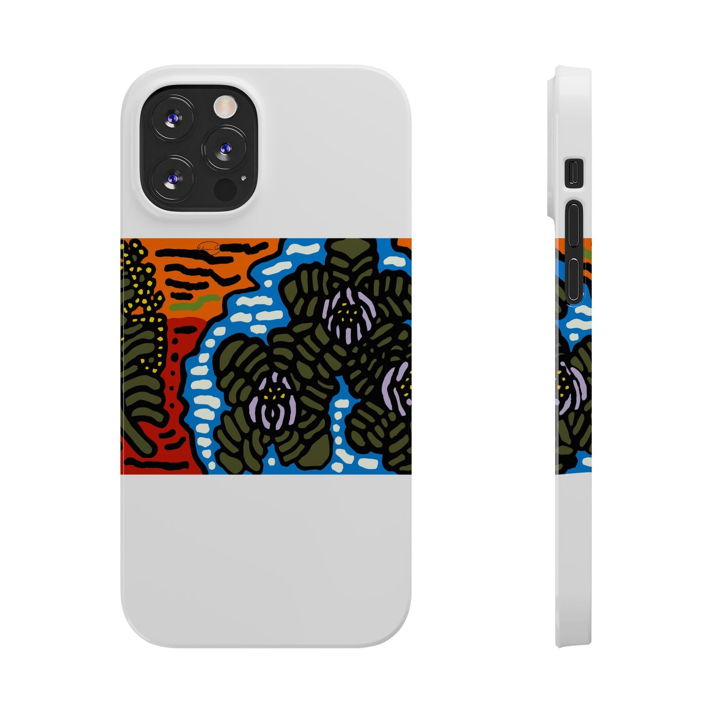 The Sri Lankan water lilies meets the Australian wattle Slim Phone Case