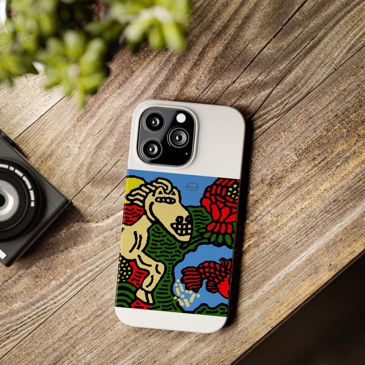 Galloping carefree through life Slim Phone Case