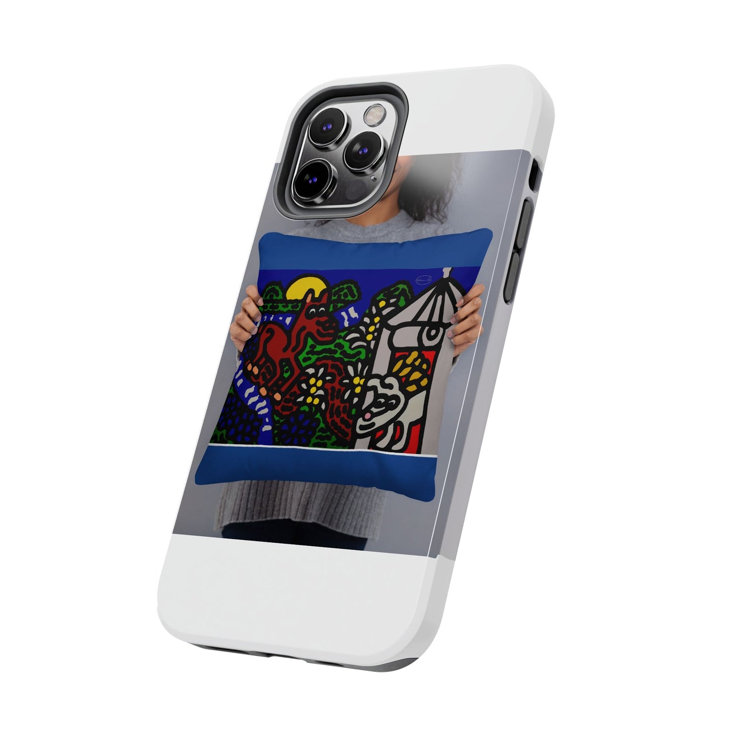 Bunny welcoming a friendly horse on his journey Tough Phone Case