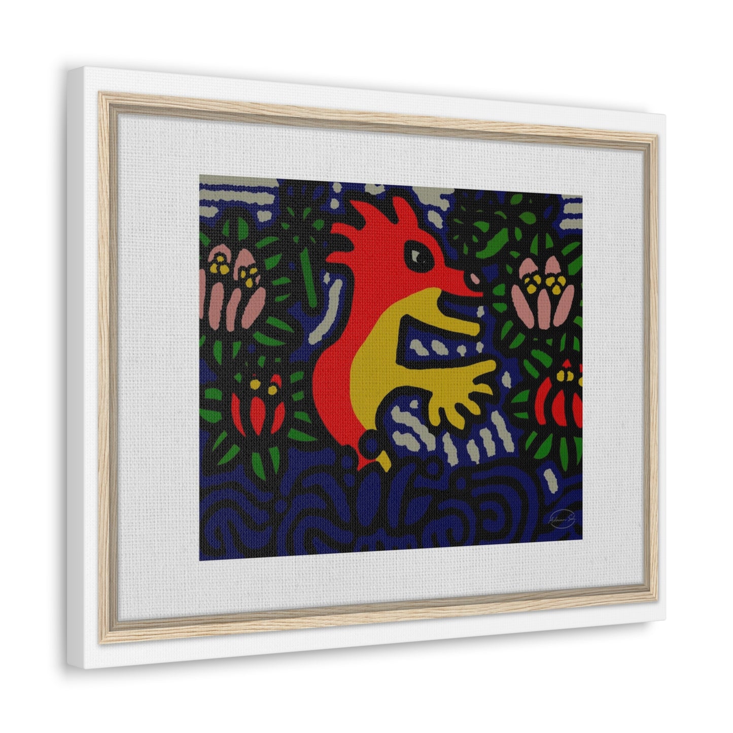 Breaking through the surface of a lotus pond Canvas (Large)