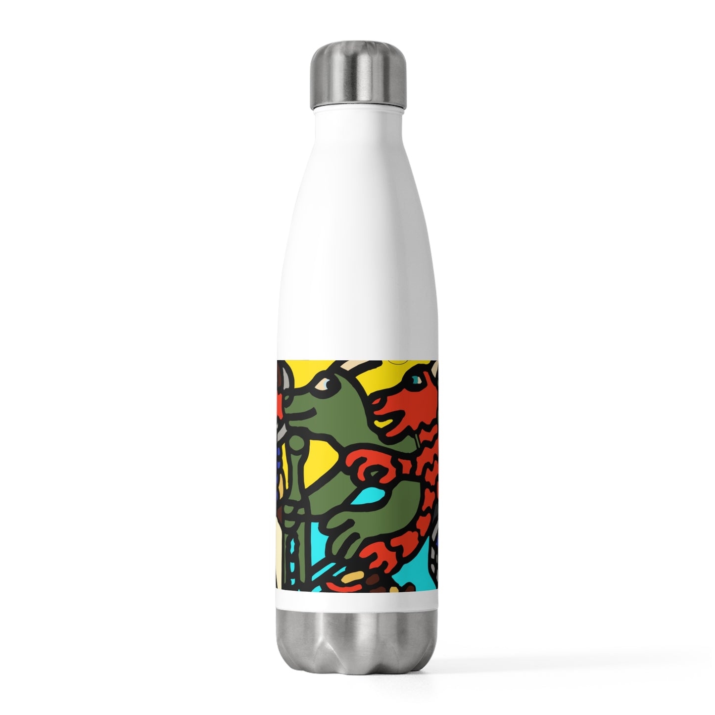 Two dragons enjoying a feast together Stainless Steel Water Bottle