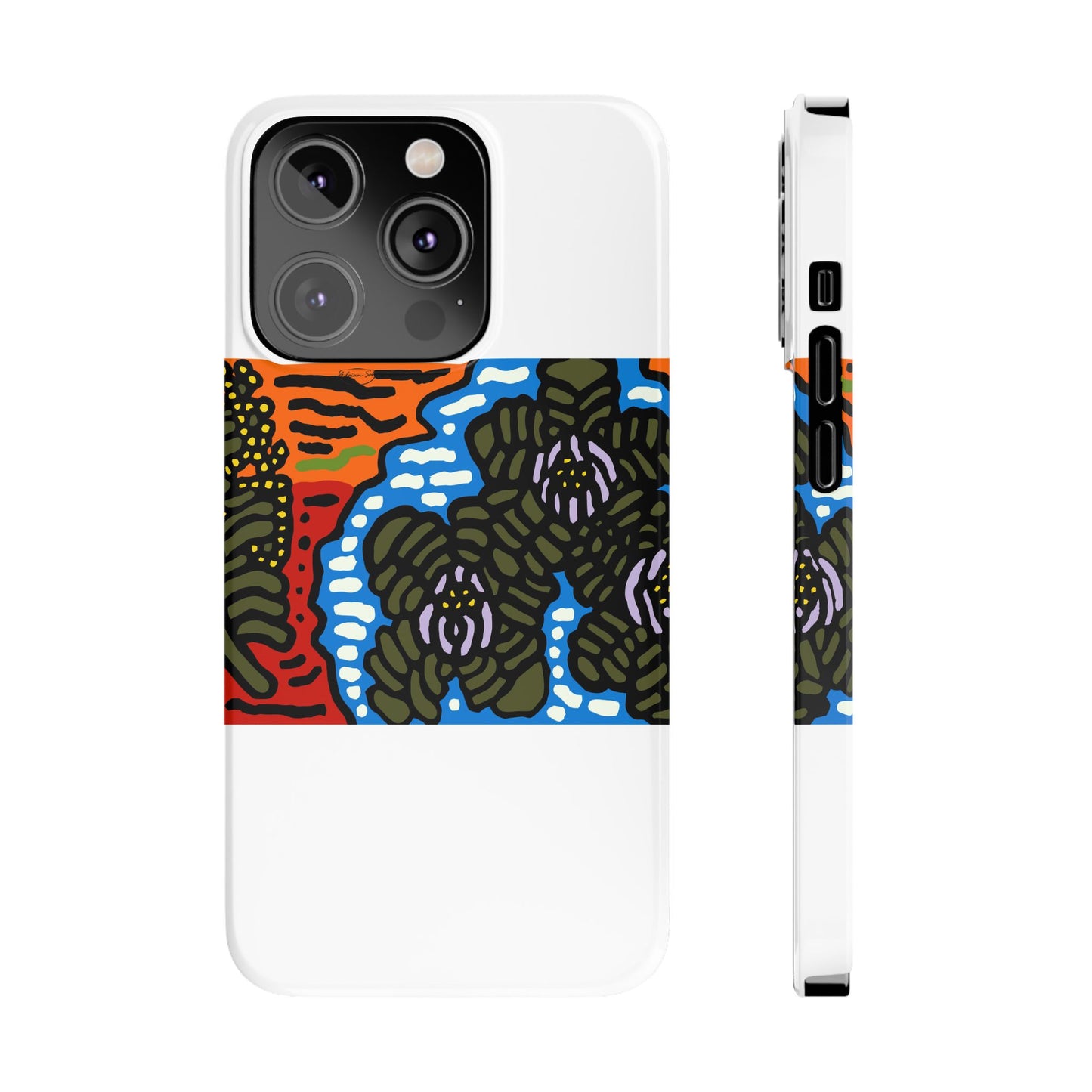 The Sri Lankan water lilies meets the Australian wattle Slim Phone Case