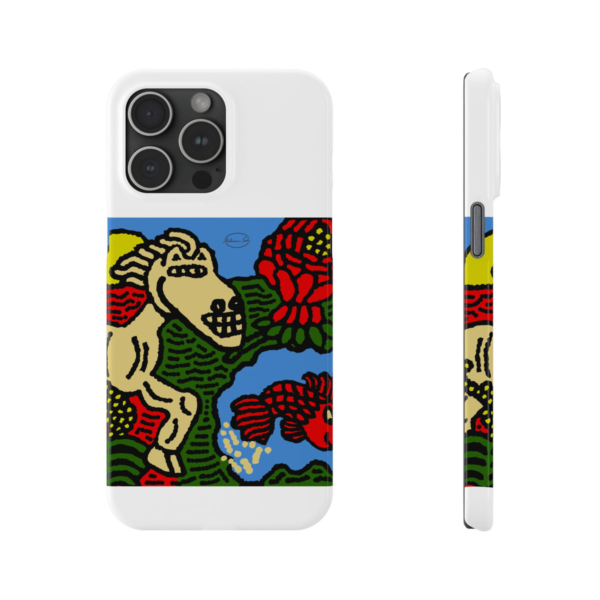 Galloping carefree through life Slim Phone Case