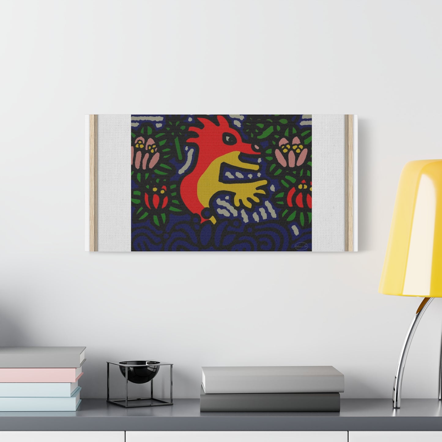 Breaking through the surface of a lotus pond Canvas (Large)