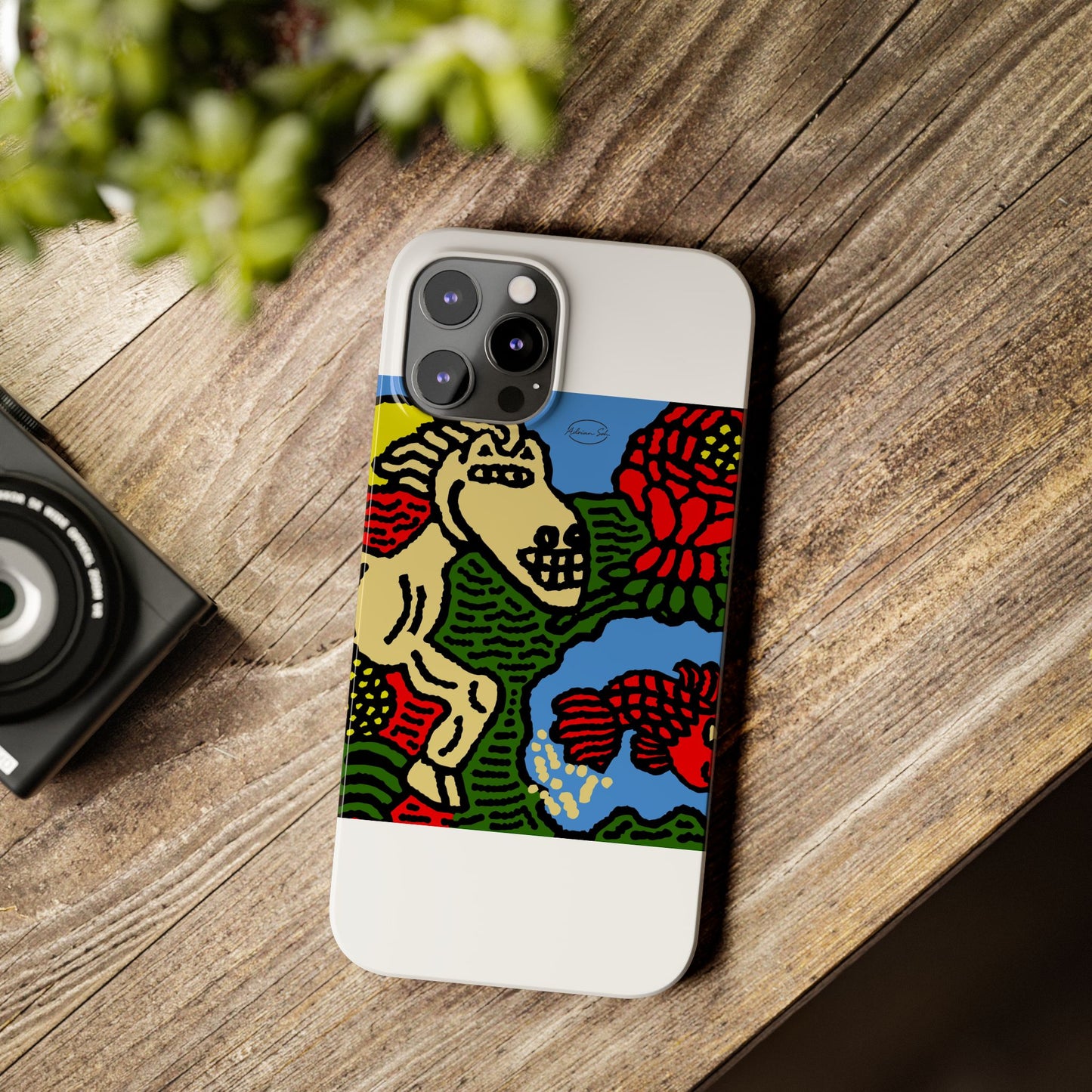 Galloping carefree through life Slim Phone Case