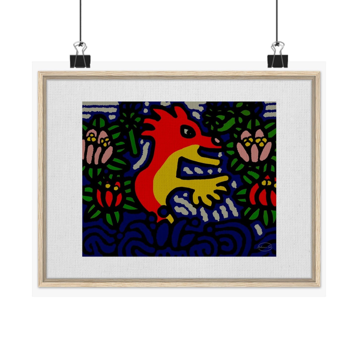 Breaking through the surface of a lotus pond Matte Poster Horizontal (Small)