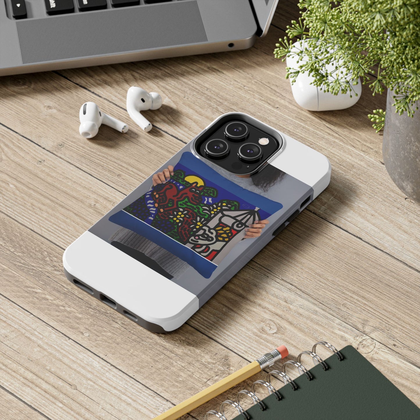 Bunny welcoming a friendly horse on his journey Tough Phone Case