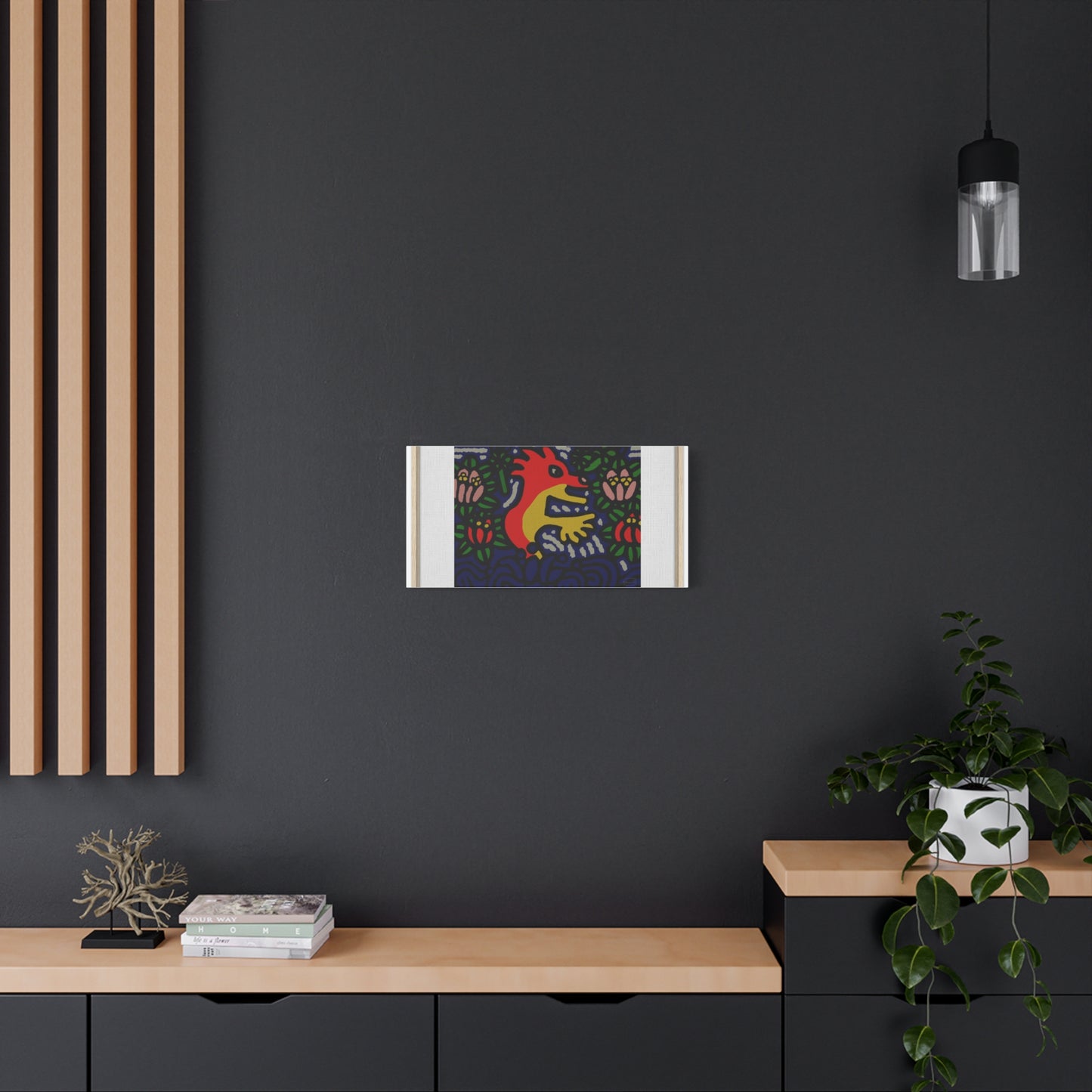 Breaking through the surface of a lotus pond Canvas (Large)
