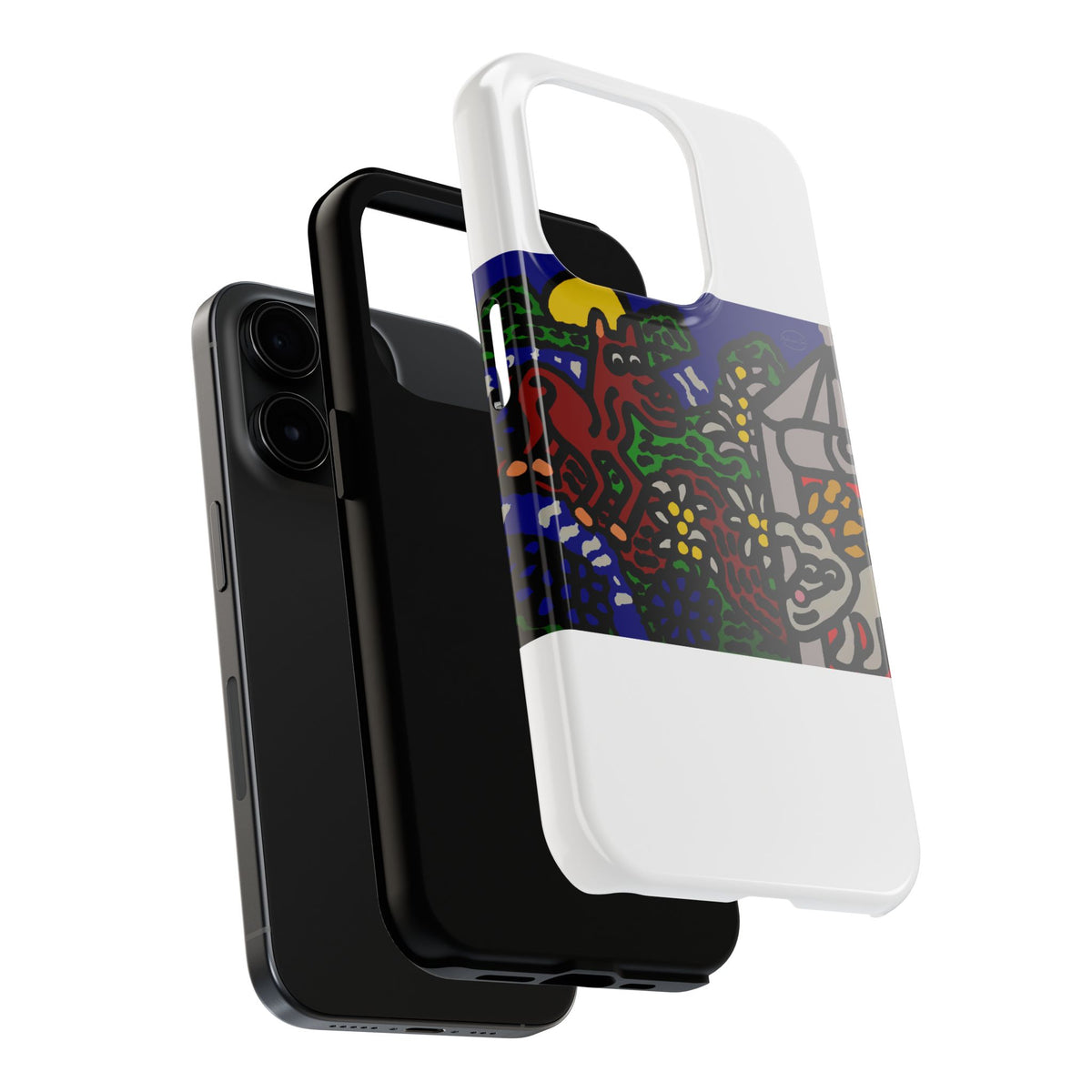 Bunny welcoming a friendly horse on his journey Tough Phone Case