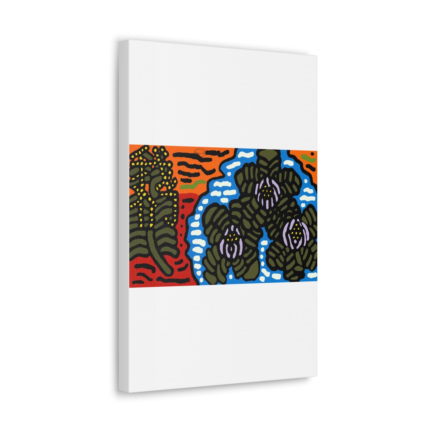 The Sri Lankan water lilies meets the Australian wattle Canvas (Large)