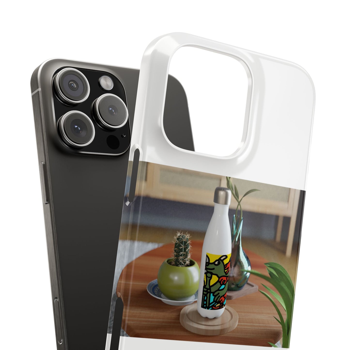 Two dragons enjoying a feast together Slim Phone Case