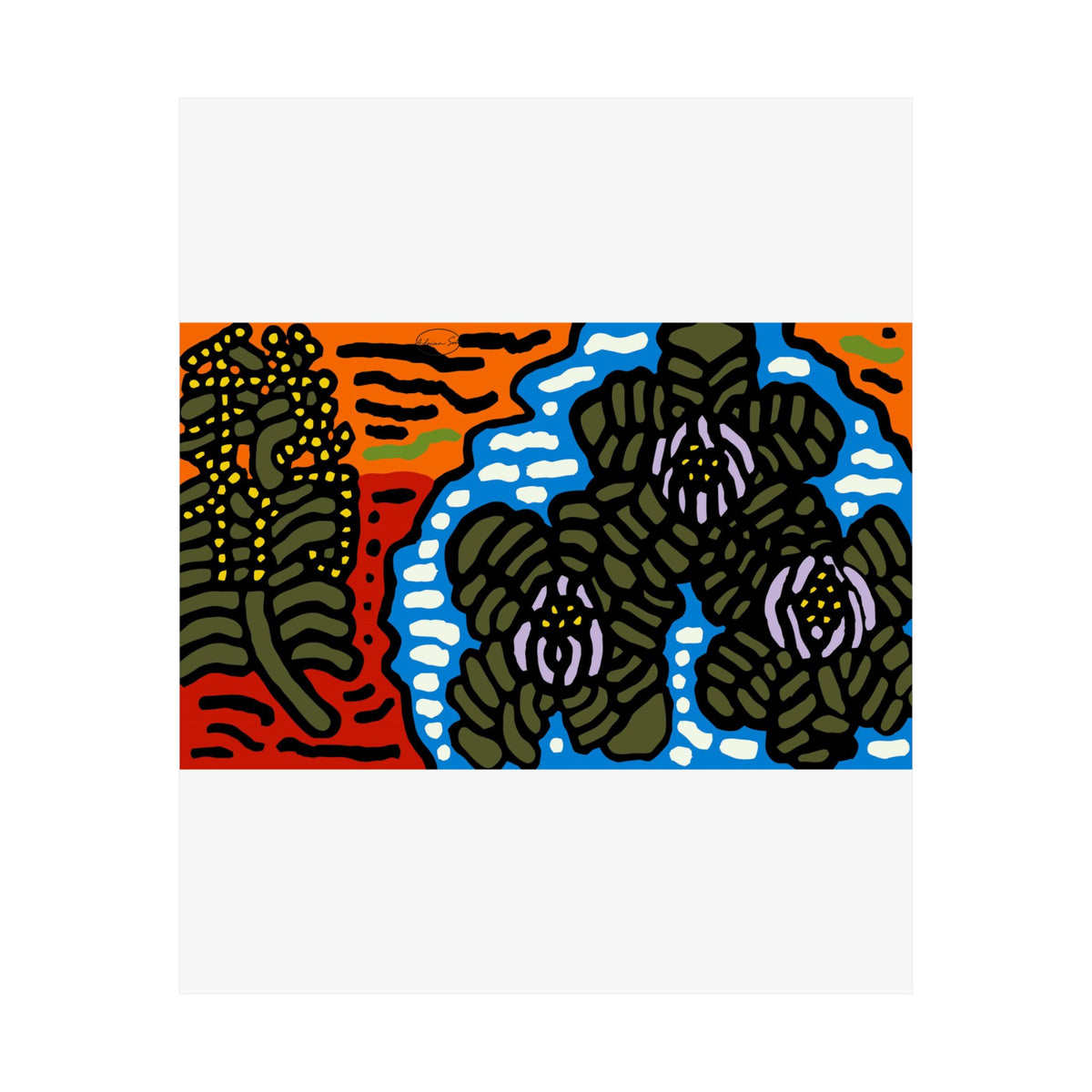 The Sri Lankan water lilies meets the Australian wattle Matte Poster Vertical (Large)