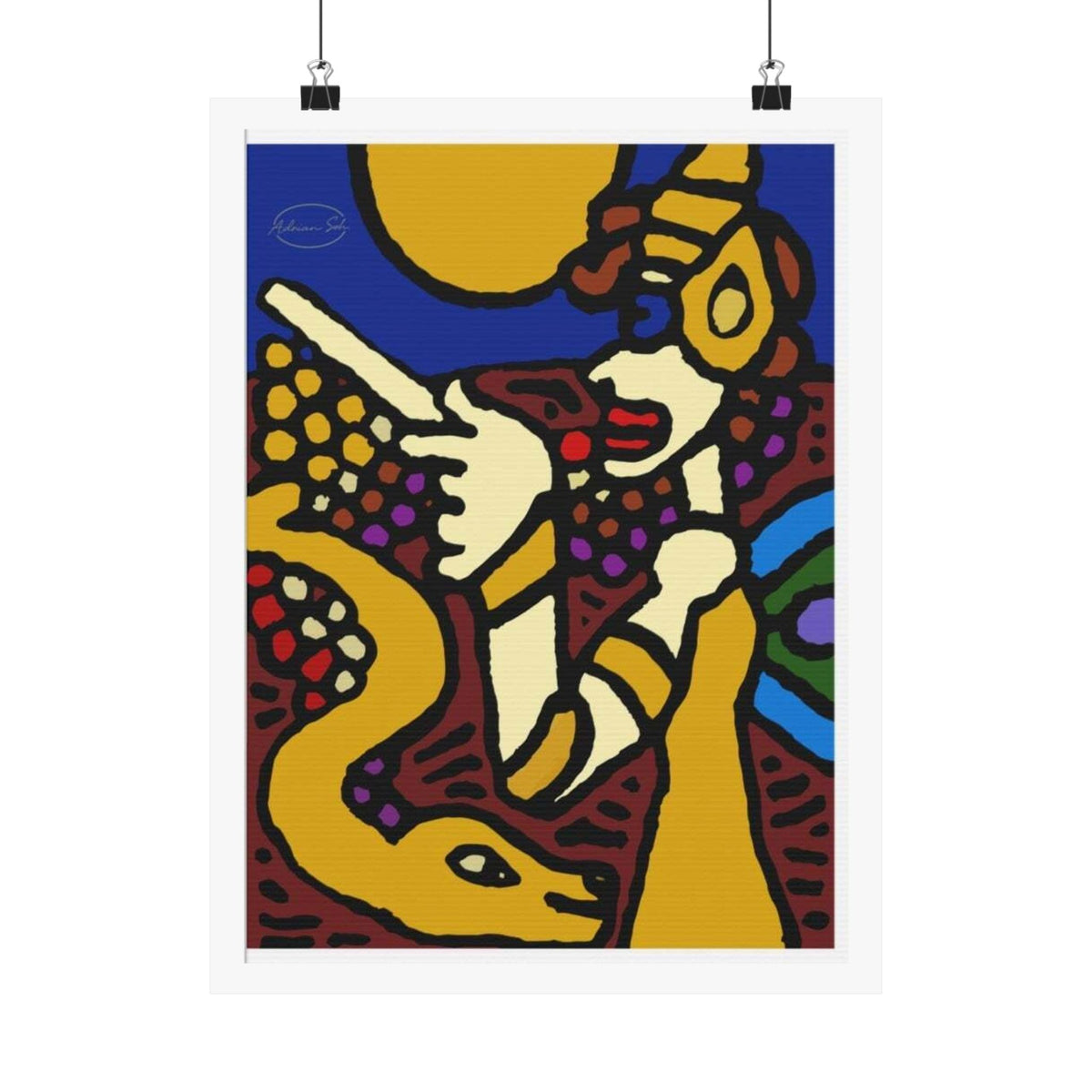 The golden snake being blessed by the fairy Matte Poster Vertical (Small)
