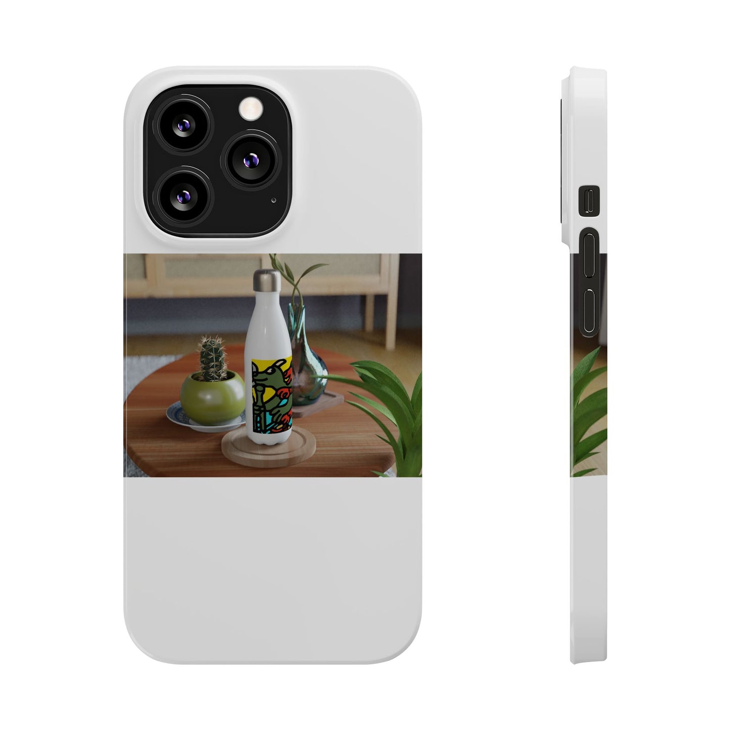Two dragons enjoying a feast together Slim Phone Case
