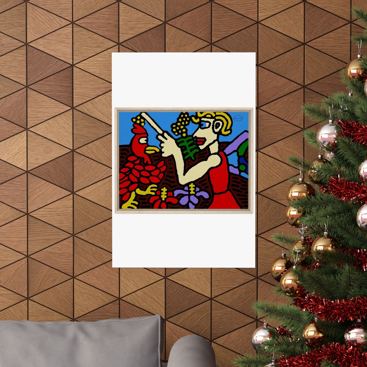 The hen gaining a blessing from a fairy Matte Poster Vertical (Large)