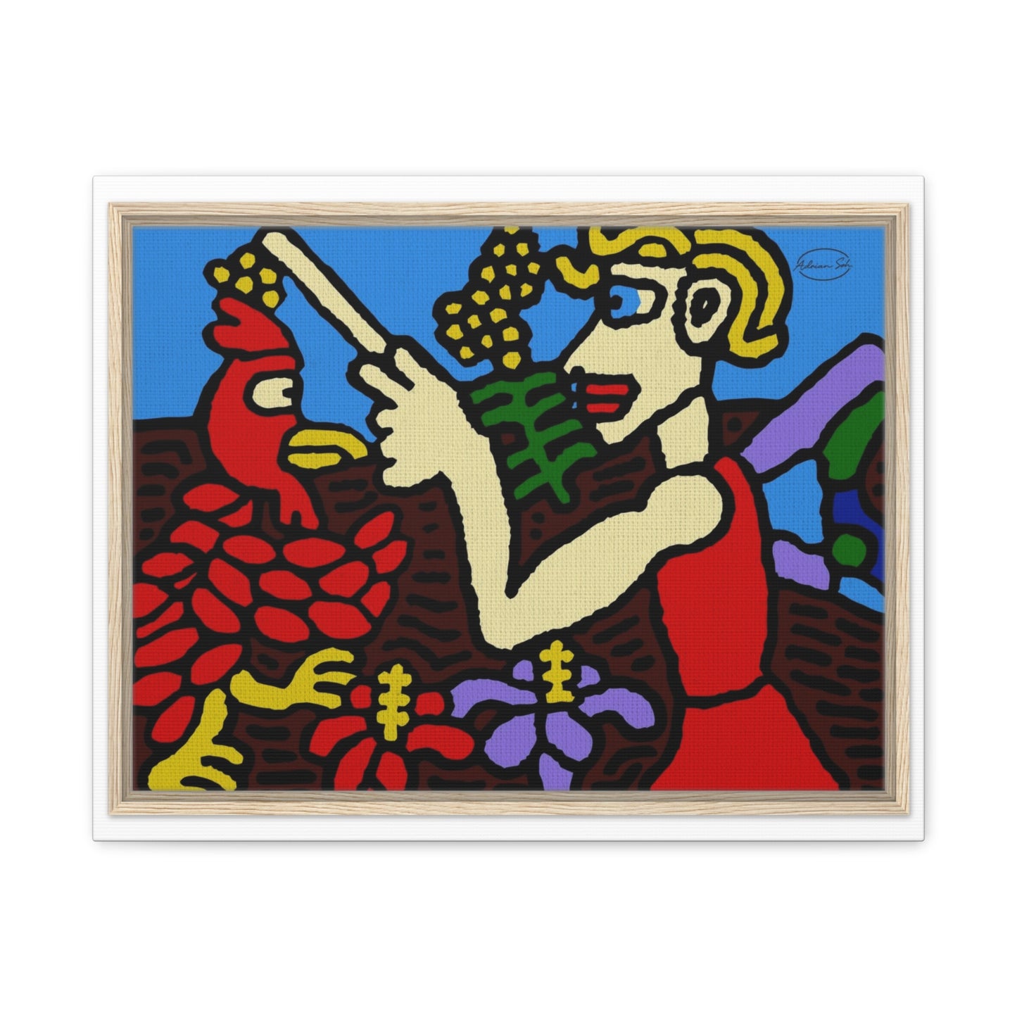The hen gaining a blessing from a fairy Canvas (Large)