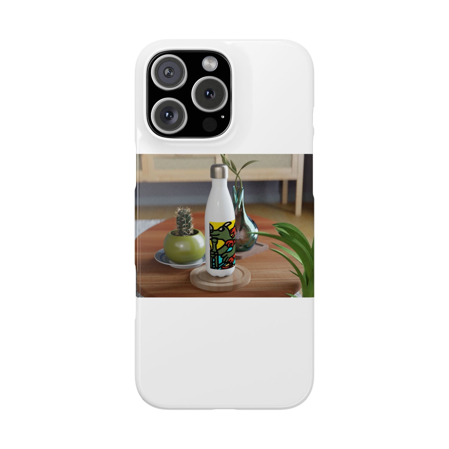 Two dragons enjoying a feast together Slim Phone Case