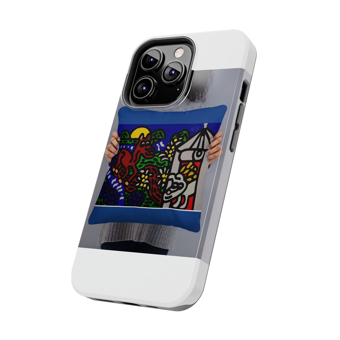 Bunny welcoming a friendly horse on his journey Tough Phone Case