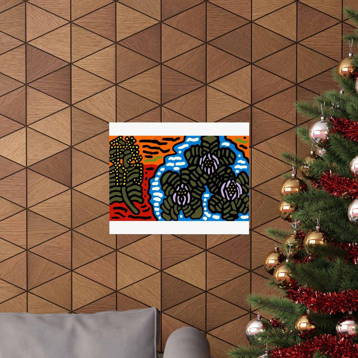 The Sri Lankan water lilies meets the Australian wattle Matte Poster Horizontal (Small)