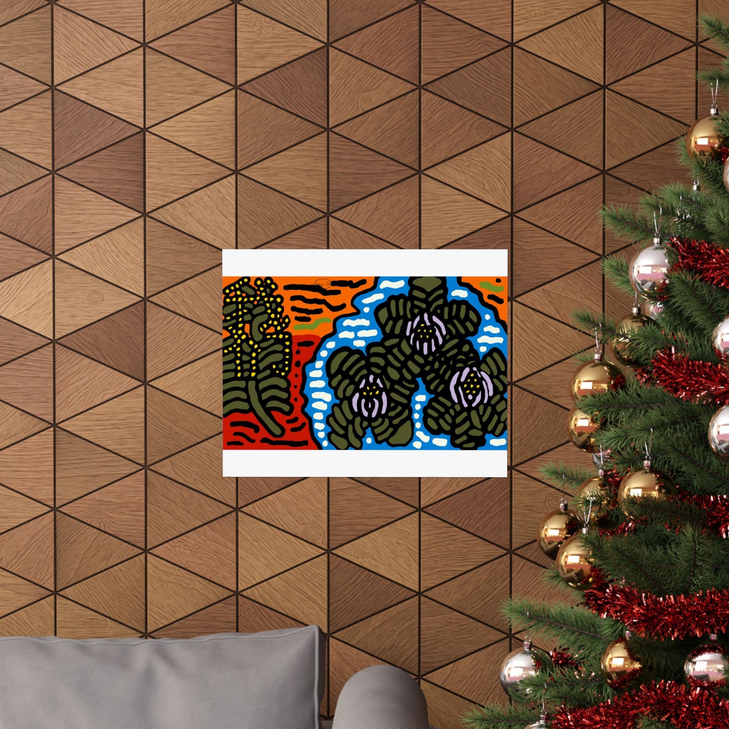 The Sri Lankan water lilies meets the Australian wattle Matte Poster Horizontal (Small)