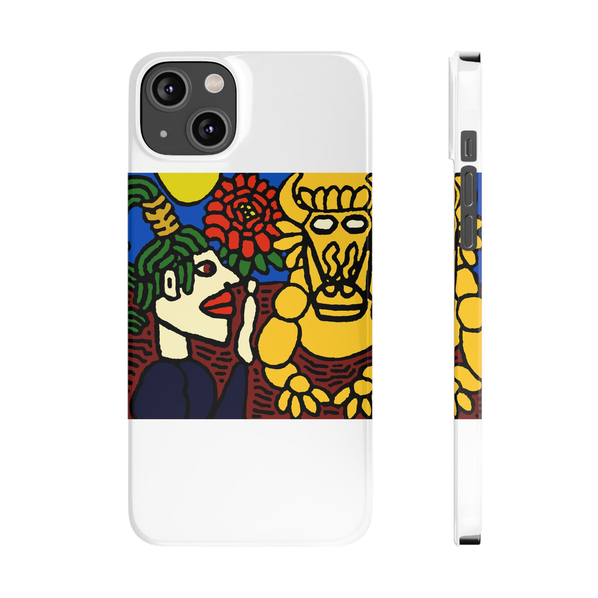 The warrior hailing the mighty golden dragon Slim Phone Case
