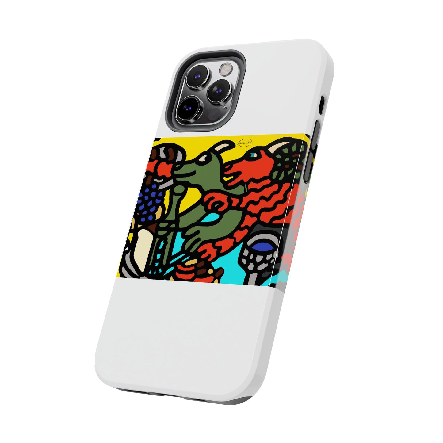 Two dragons enjoying a feast together Tough Phone Case