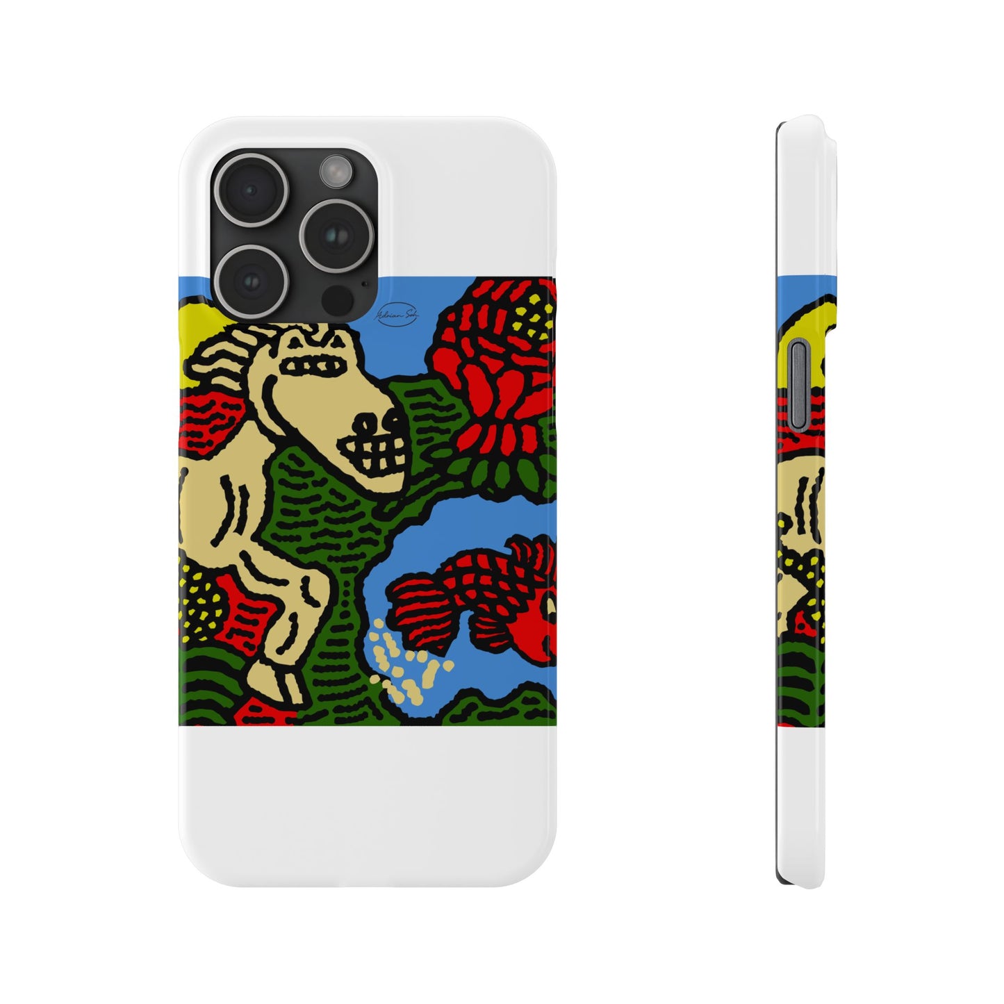 Galloping carefree through life Slim Phone Case