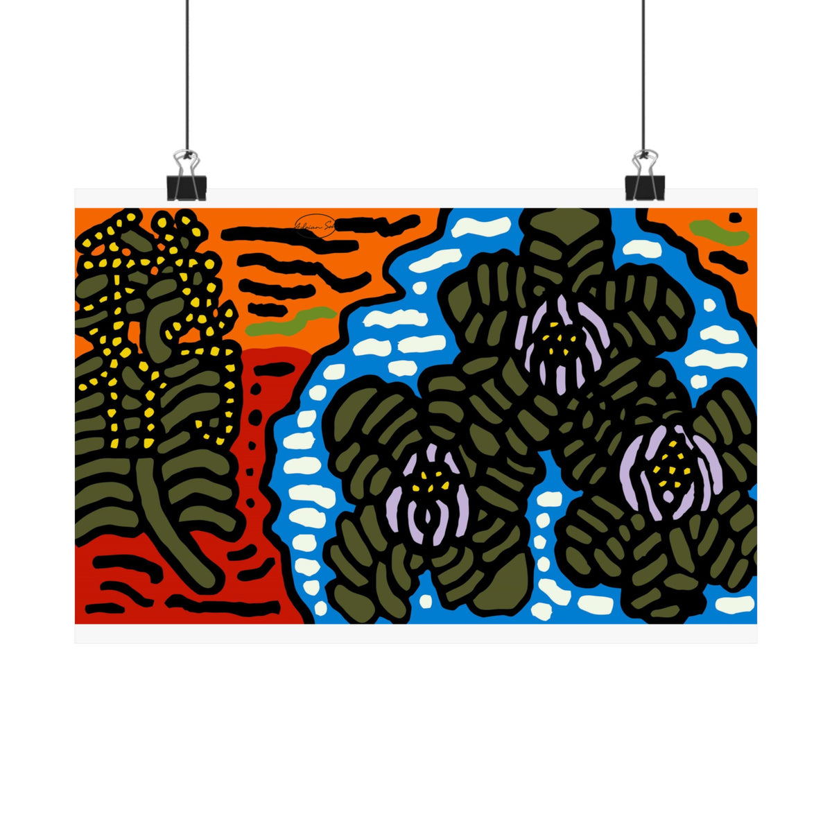 The Sri Lankan water lilies meets the Australian wattle Matte Poster Horizontal (Large)